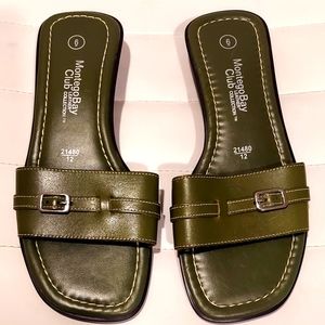 Montego Bay Army Green Slippers
